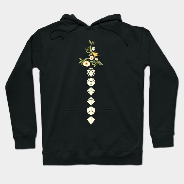 Dice Sword Plants and Flowers Hilt Tabletop RPG Hoodie by pixeptional